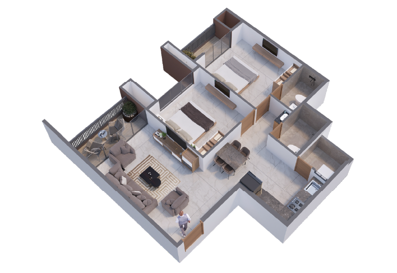 2 BHK Floor Plan